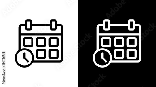 Calendar With Icon Set Design