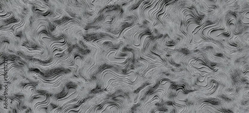 Abstract Topographic Map Contour Lines Vector Illustration Design Featuring Flowing Terrain Patterns, Elevation Curves, and Minimal Geographic Line Art.