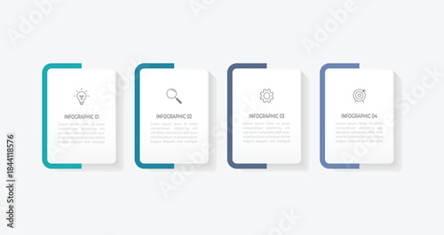 Infographic design with icons and 4 options or steps. Thin line vector. Infographics business concept. Can be used for info graphics, flow charts, presentations, web sites, banners, printed materials.