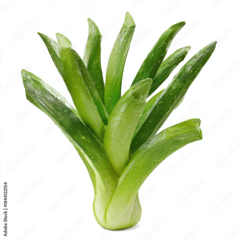 Obraz premium Green Succulent Plant With White Background Vibrant Healthy Leafy Growth Botanical Element