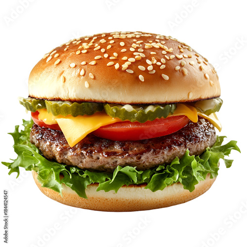 hamburger on a white background