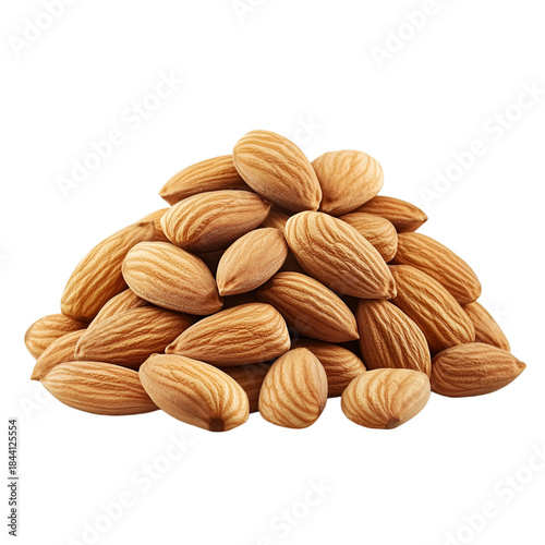 almonds on white background