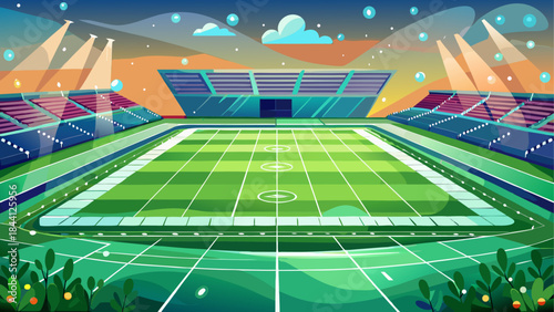 Stadium, Football Field, Sports Arena, Green Pitch