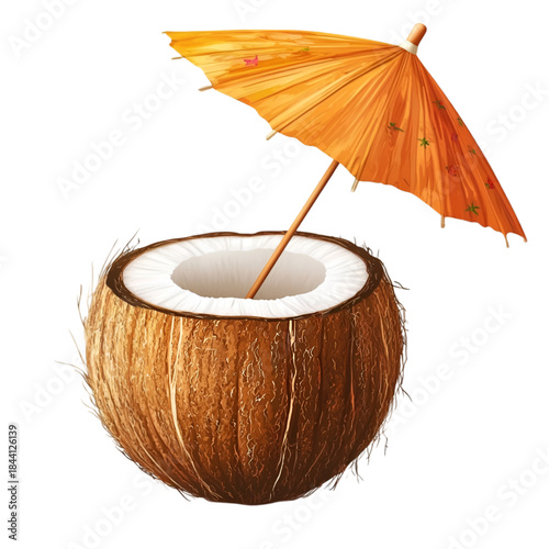 coconut cocktail on the beach