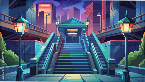 Cityscape at Twilight: An urban vista, showcasing an inviting cityscape with a sense of wonder and tranquility, with the soft glow of streetlights at dusk.