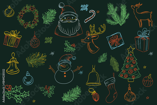 Christmas hand drawn doodle