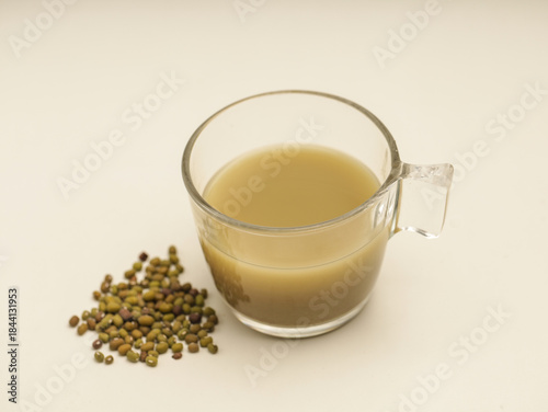 Mung bean juice in a glass