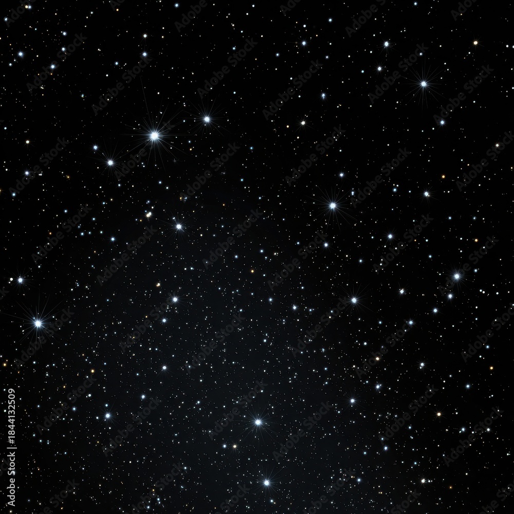 Fototapeta premium Vast Starfield With Countless Twinkling Stars Against Deep Black Cosmos Illuminated By Celestial Light
