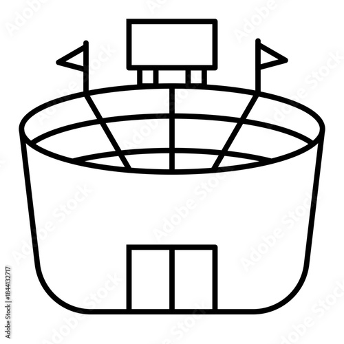 football stadium line icon with editable stroke