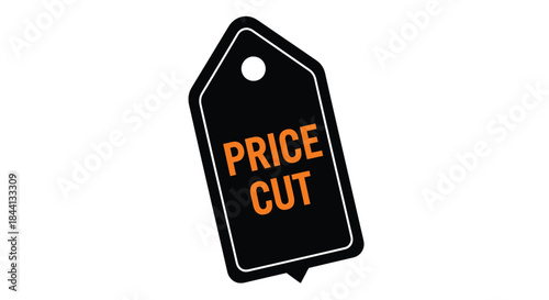 Price Cut Tag with Orange Text