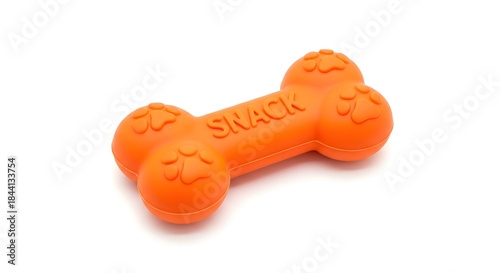 Bright orange bone-shaped dog chew toy, a durable pet accessory for playful pups, designed for stimulating playtime and promoting healthy chewing habits for canine dental health