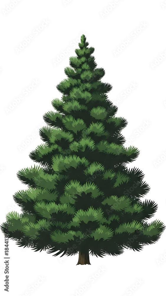 Fototapeta premium Illustration of a pine tree with a natural triangular shape