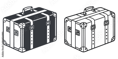 Suitcase Icons Collection – Travel Baggage Vector for Web Design
