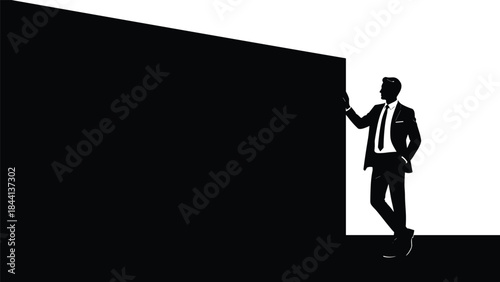 Group of Five Professional Business People Silhouettes in Suits, Corporate Executive Team Vector Illustration, Isolated Formal Staff Icons