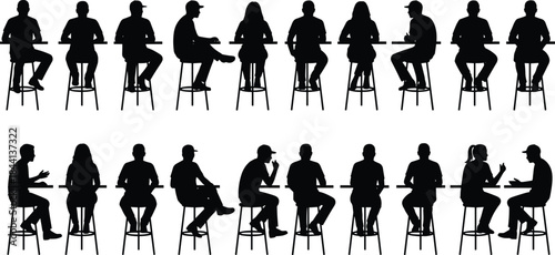 Group of Four Professional Businessman Silhouettes in Suits and Ties, Diverse Corporate Staff Vector Illustration, Isolated Executive Team Icons