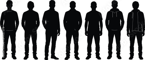 Large Collection of Diverse Business People Silhouettes, Professional Men and Women in Suits Vector Illustration, Corporate Office Staff Icons Set