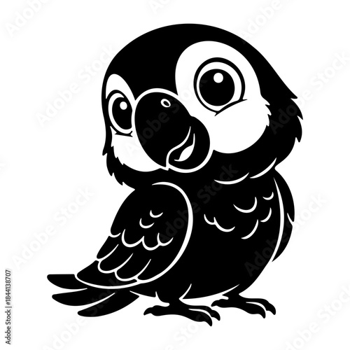 Playful parrot perched