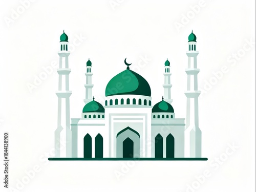 Modern minimalist mosque vector flat design 