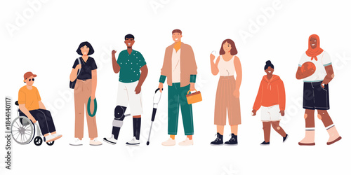 Diverse group of people standing together demonstrating inclusivity and representation