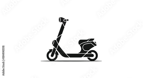Sleek electric scooter silhouette on a clean white background, symbolizing modern urban mobility.