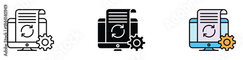 Data Processing icon vector. software updates and configuration symbol. vector illustration.