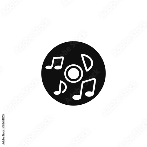 music note icon, melody or tune flat vector for musical apps and websites
