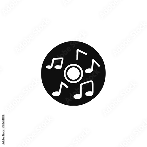 music note icon, melody or tune flat vector for musical apps and websites