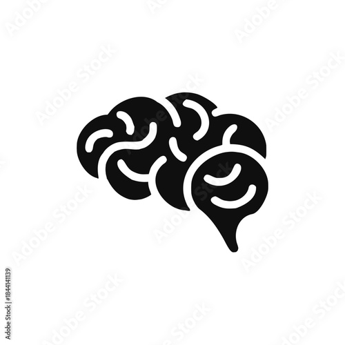 Human brain icon, thinking, innovation symbol isolated on white background, brain vector illustration