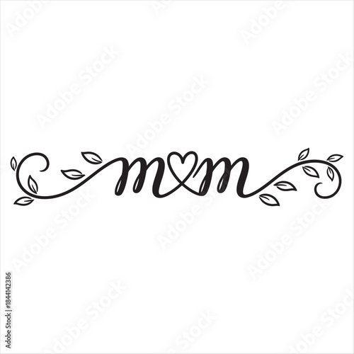 calligraphic mom design elements