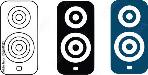 Speaker Icons With Concentric Circles audio sound
