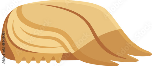 Stylized illustration of blonde hair with layers and bangs