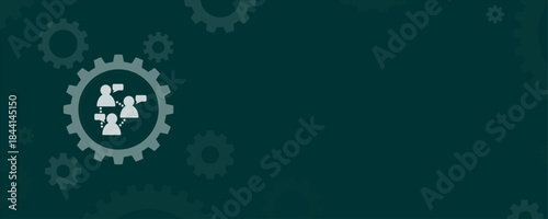 Social network configuration vector background with connected people icons and copy space