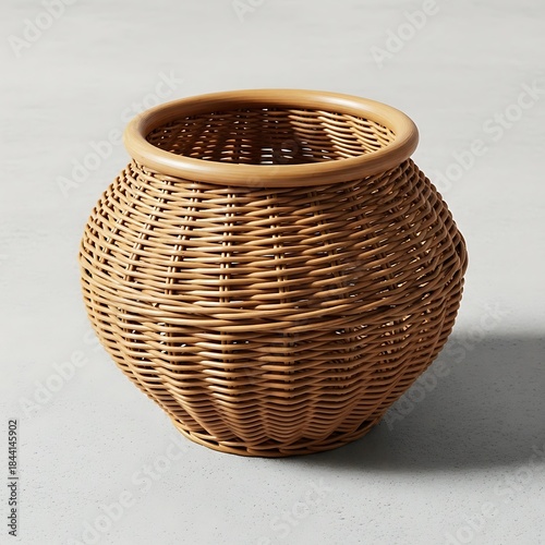 Wallpaper Mural Charming Woven Basket with Rounded Shape, Perfect for Home Decor Display Torontodigital.ca