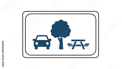 Vector illustration of a no parking sign isolated on white background featuring a red symbol for car and transport vehicle road safety web icon set