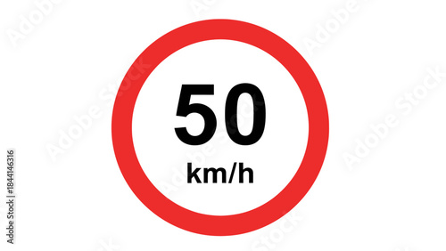 Vector illustration of a round red no parking sign, do not enter warning symbol, and speed limit traffic icon set on a web button for road business