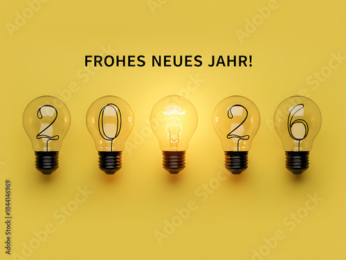 Celebration with Retro Lighting & Business Focus, 2026 new year 