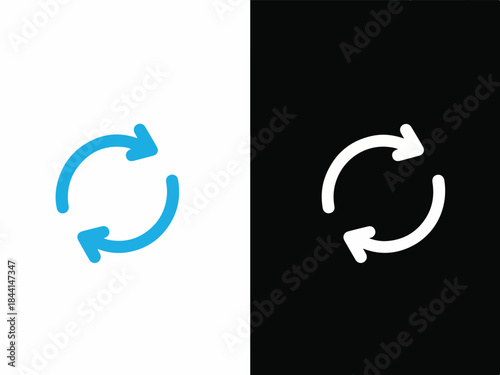 Revolving Icon: Two minimalist arrows gracefully form a continuous loop, representing renewal, recycling, or the cyclical nature of processes.