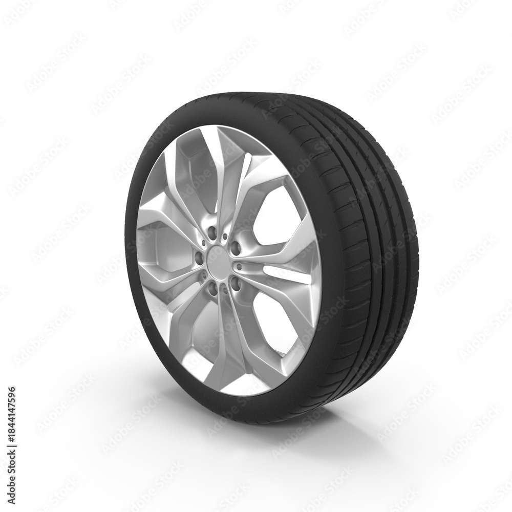 Fototapeta premium Car tire with rim
