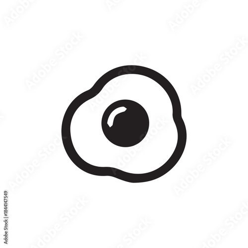 Fried egg food logo on white background