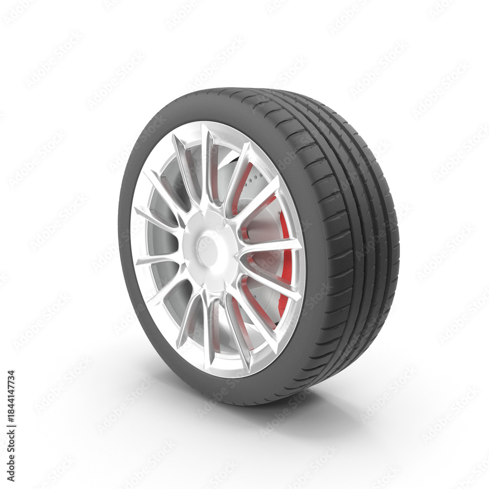 Fototapeta premium Car tire with rim