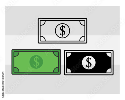 Dollar svg, Money, Dollar Currency, Cash Bundle, Money Roll, Dollar Silhouette, Hundred Dollar, Us Dollar Outline, Clipart,