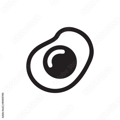 Fried egg food logo on white background