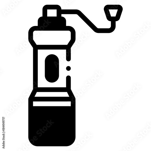 Simple geometric illustration of a coffee grinder icon.