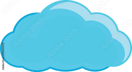 Simple cartoon blue cloud icon with soft shading
