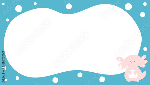 かわいい動画配信用の背景82　ウーパールーパーと共に