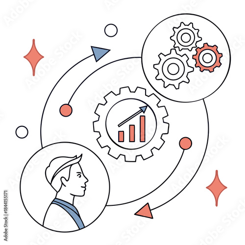 Skill Development Abstract Illustration  Minimal S (3) Vector Icon