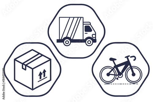 Courier Service Icon Set  No Text  White Backgroun (2) Vector Icon