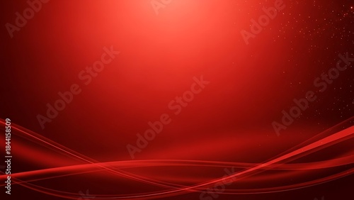 Scarlet Symphony: A vivid display of abstract art in crimson, with fluid lines weaving across the canvas, bathed in a soft glow of light, creating a sense of dynamic energy and elegance.