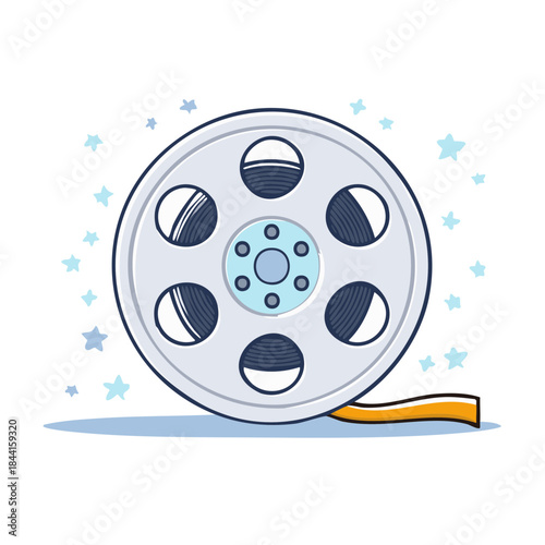 Cartoon Reel of Film with Stars Animation Industry Movie Production