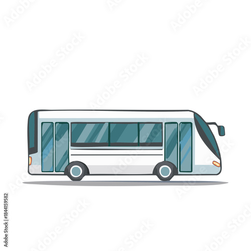 White minibus vector illustration suitable for transporting passengers, or for use as part of graphic design elements in transportation projects